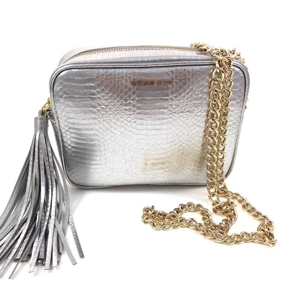 NWT Victoria Secret Silver Crossbody Purse